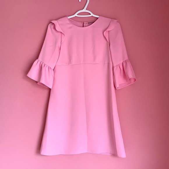 Zara Pink Ruffled Mini Dress - Picture 1 of 8